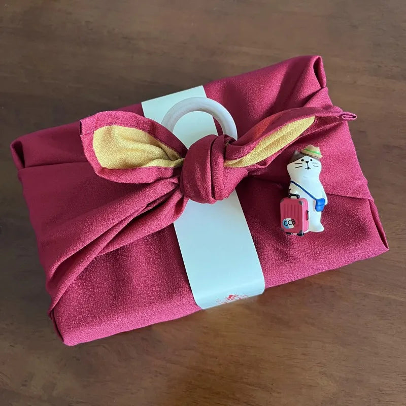 Furoshiki Fabric Gift Wrap - Red/Yellow - Double Sided Solid