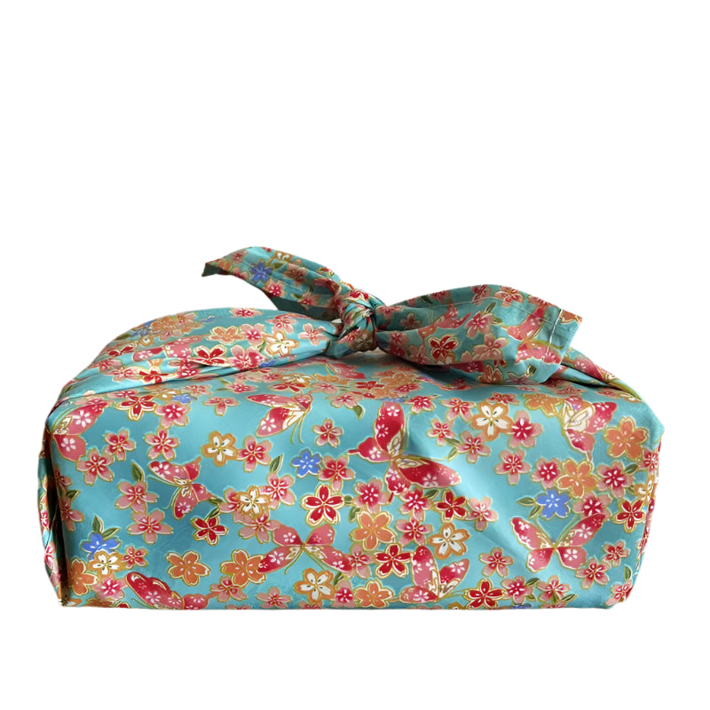 Furoshiki Fabric Giftwrap Print - Teal Floral