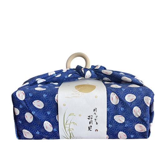 Furoshiki Fabric Giftwrap Print - Navy Bunnies