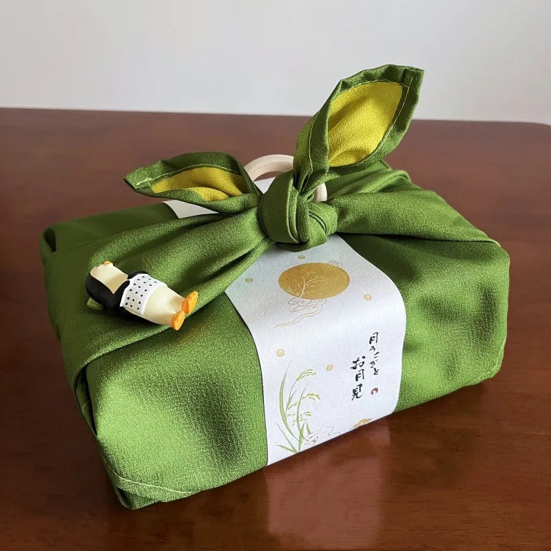 Furoshiki Fabric Gift Wrap - Green/Lime - Double Sided Solid